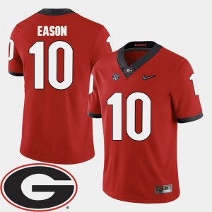 Men Football Georgia 2018 SEC Patch #10 Jacob Eason college Jersey - Red