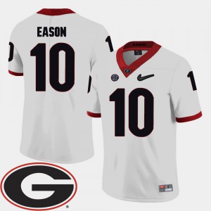 Men Football Georgia 2018 SEC Patch #10 Jacob Eason college Jersey - White