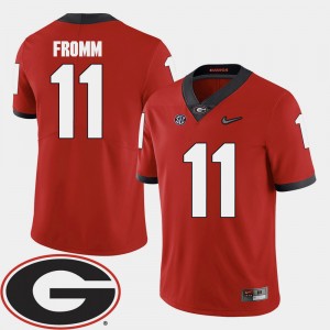 Men #11 Georgia Bulldogs Football 2018 SEC Patch Jake Fromm college Jersey - Red