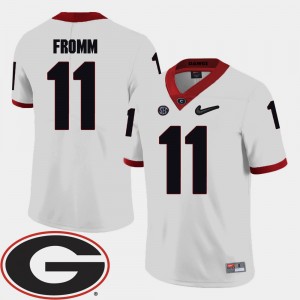 Men's 2018 SEC Patch Football University of Georgia #11 Jake Fromm college Jersey - White