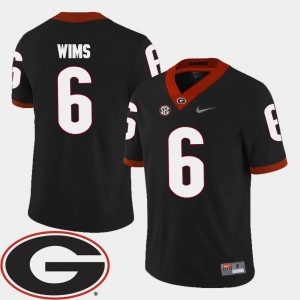 Men UGA Football 2018 SEC Patch #6 Javon Wims college Jersey - Black