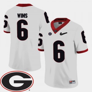 Men #6 Football GA Bulldogs 2018 SEC Patch Javon Wims college Jersey - White