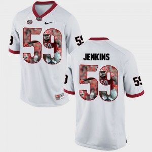 Men's Georgia #59 Pictorial Fashion Jordan Jenkins college Jersey - White