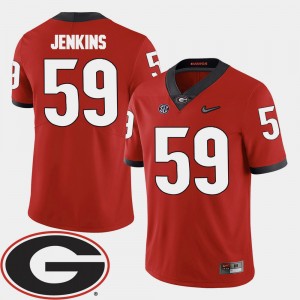 Men Georgia Football 2018 SEC Patch #59 Jordan Jenkins college Jersey - Red