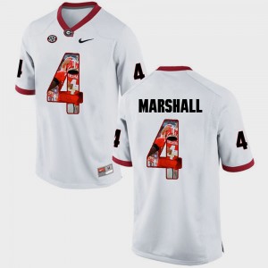 Men's Georgia Bulldogs Pictorial Fashion #4 Keith Marshall college Jersey - White