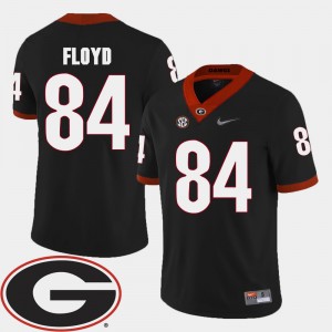 Men's #84 Football GA Bulldogs 2018 SEC Patch Leonard Floyd college Jersey - Black