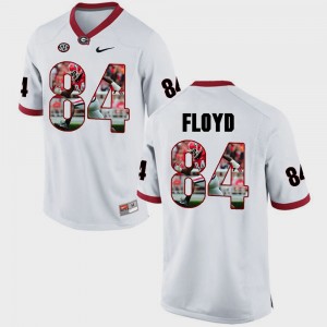 Mens #84 UGA Bulldogs Pictorial Fashion Leonard Floyd college Jersey - White