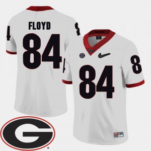 Mens Football 2018 SEC Patch #84 University of Georgia Leonard Floyd college Jersey - White