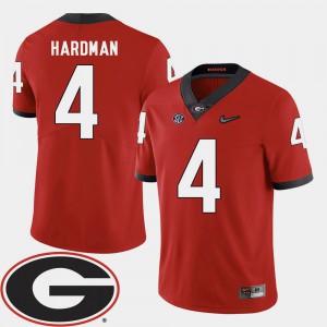 Men #4 Football GA Bulldogs 2018 SEC Patch Mecole Hardman college Jersey - Red