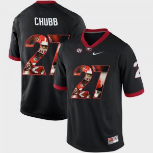 Men #27 UGA Bulldogs Pictorial Fashion Nick Chubb college Jersey - Black