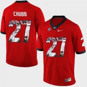 Men Pictorial Fashion #27 Georgia Nick Chubb college Jersey - Red