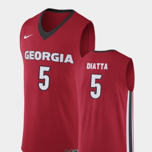 Men #5 Pape Diatta college Jersey - Red Replica Basketball Georgia