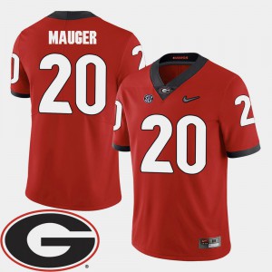 Men University of Georgia Football 2018 SEC Patch #20 Quincy Mauger college Jersey - Red