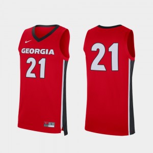 Men Basketball #21 University of Georgia Replica college Jersey - Red