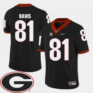 Men 2018 SEC Patch UGA Football #81 Reggie Davis college Jersey - Black