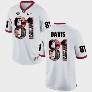Men's GA Bulldogs Pictorial Fashion #81 Reggie Davis college Jersey - White