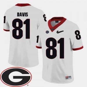 Men #81 2018 SEC Patch Georgia Football Reggie Davis college Jersey - White