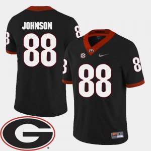 Men University of Georgia Football 2018 SEC Patch #88 Toby Johnson college Jersey - Black