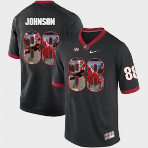 Mens #88 Toby Johnson college Jersey - Black Pictorial Fashion UGA