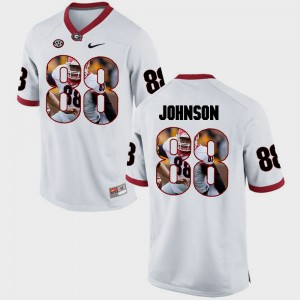 Men's Pictorial Fashion #88 Georgia Toby Johnson college Jersey - White