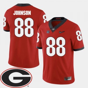 Men #88 Toby Johnson college Jersey - Red Football 2018 SEC Patch UGA