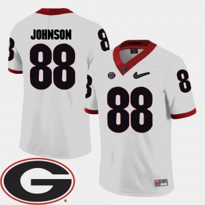 Men 2018 SEC Patch #88 Football UGA Toby Johnson college Jersey - White