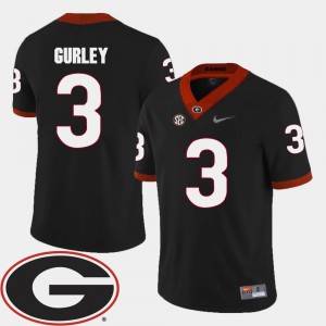 Men UGA Football #3 2018 SEC Patch Todd Gurley college Jersey - Black