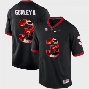 Men #3 Pictorial Fashion Georgia Bulldogs Todd Gurley II college Jersey - Black