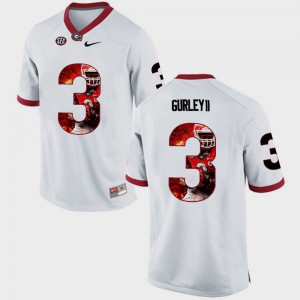 Mens GA Bulldogs #3 Pictorial Fashion Todd Gurley II college Jersey - White