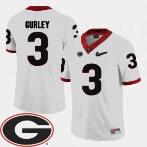 Mens 2018 SEC Patch Football #3 UGA Todd Gurley college Jersey - White