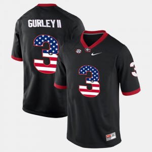 Men #3 GA Bulldogs US Flag Fashion Todd Gurley II college Jersey - Black