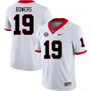 Mens #19 Georgia Brock Bowers College Football Jersey - White