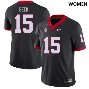 Women #15 Georgia Carson Beck College Football Jersey - Black
