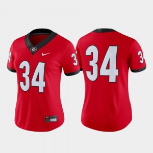 Womens #34 UGA Game Football college Jersey - Red