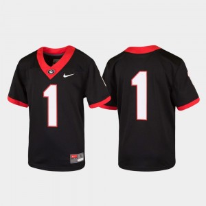 Youth(Kids) #1 Football Untouchable Georgia college Jersey - Black