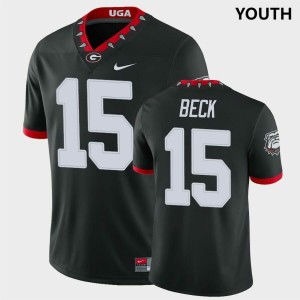 Youth #15 University of Georgia Carson Beck 100th Anniversary College Football Jersey - Black