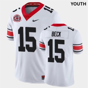Youth #15 University of Georgia Carson Beck 1980 National Champions 40th Anniversary College Football Alternate Jersey - White
